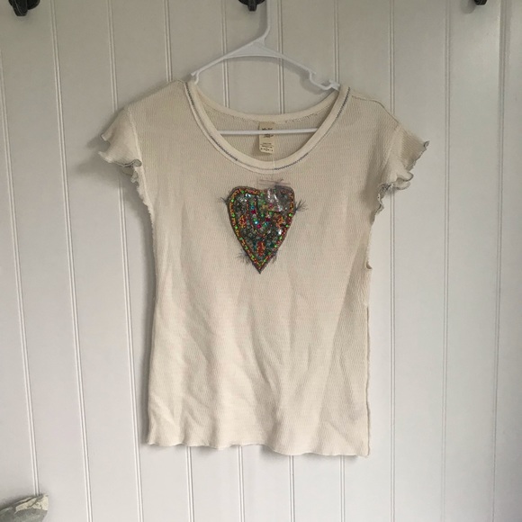 Free People Tops - Free People We The Free Sequin Heart Top
